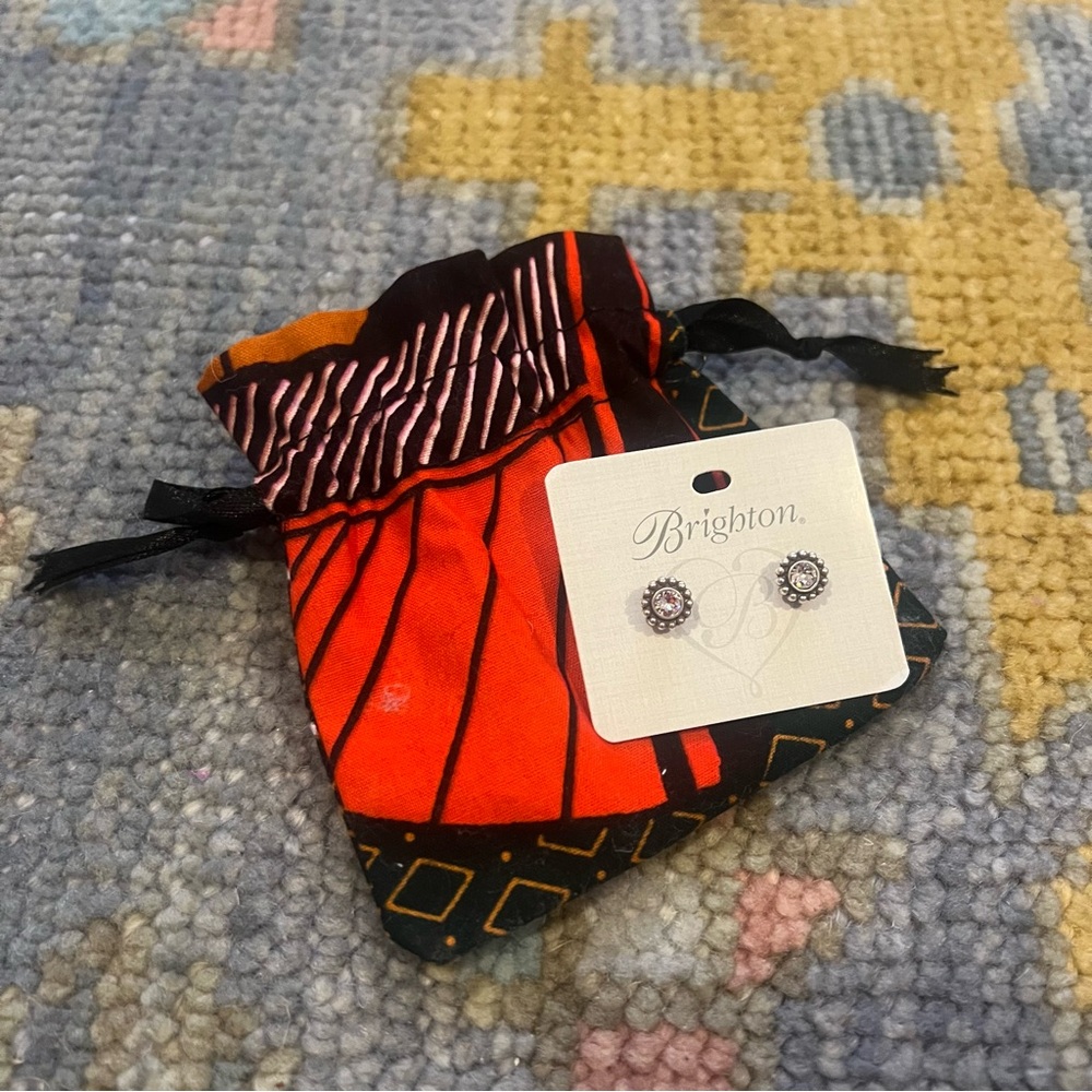 Brighton Stud Earrings with Red and Black Pouch